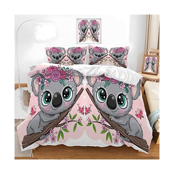 ZGRTZH Housse de Couette 240 x 260 Adulte Cheval Parure de Lit 2 Personnes avec Fermeture Éclair Doux Respirant Microfibre Ho