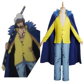 Zenhhrpt Anime One Piece Trafalgar D. Water Law Cosplay Costume Set Cape Manteau Pantalon Costume Halloween Prop