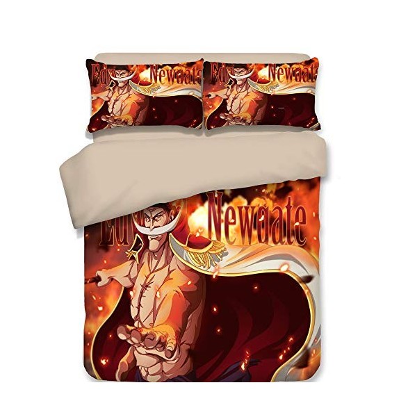 DDONVG One Piece Parure de lit 135 x 200 cm, garçon, fille, enfant, dessin animé, ruffy imprimé 3D, housse de couette avec ta