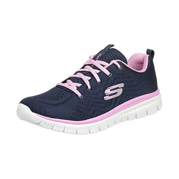 Skechers Femme Graceful-Get Connected Baskets, Marine, 38 EU
