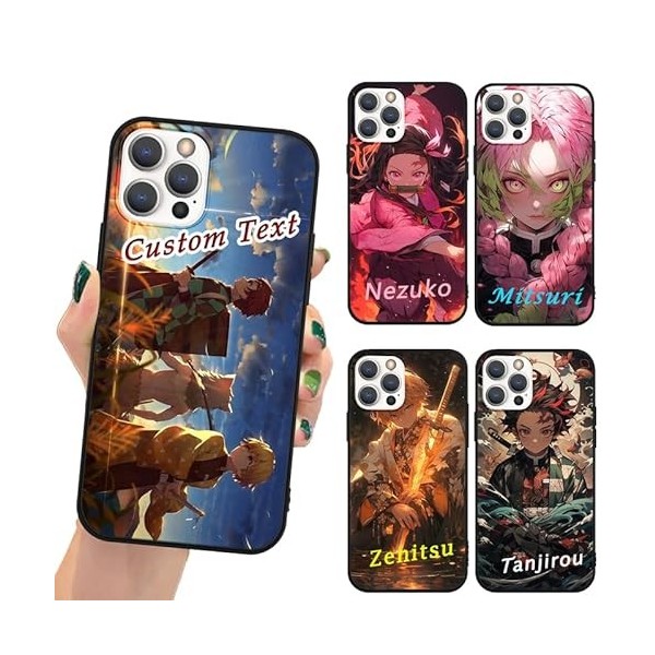 Coque Personnalisable pour Xiaomi Redmi 13C 6.74, Anime Demon Slayer Kamado Tanjirou Nezuko Zenitsu Inosuke Giyuu Shinobu Tok