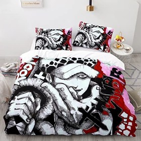 ONE PIECE Trafalgar·Law Anime ensembles de literie dessin animé 3D imprimé Polyester tissu 1 housse de couette + 1/2 taie do