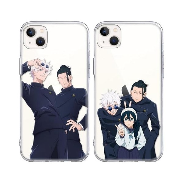 2 Pièces Animé Coque pour Samsung Galaxy A40 5.9 Pouce, avec Anime motif Jujutsu Kaisen Gojo Satoru Itadori Yuji Manga Antich