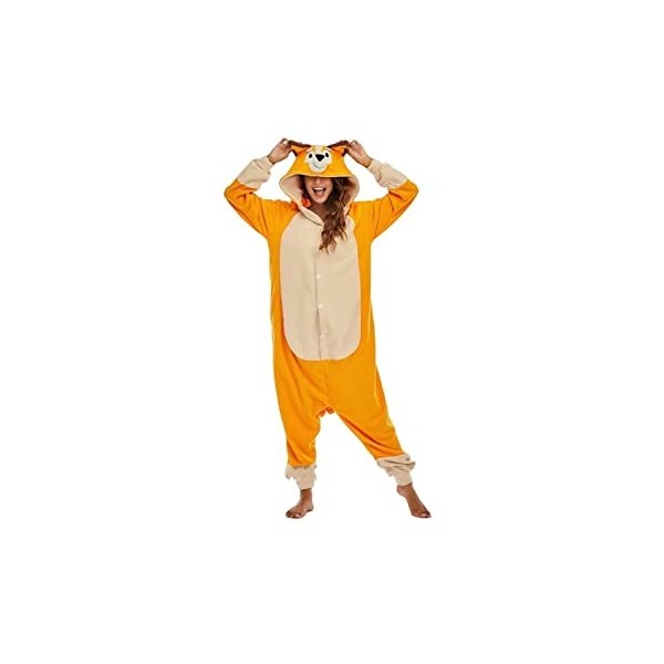 MOGSA One Piece Pajamas Animal Adults Dessin Animé Bleu Chien Onesies Pyjama Halloween Costumes Cosplay Jumpsuit Christmas Gi