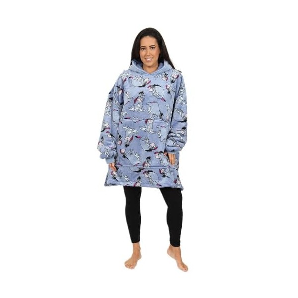 Disney Eeyore Sweat à capuche en polaire surdimensionné pour femme Bleu, bleu, taille unique