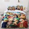 KAZIO Housse De Couette 220x240cm - One Piece Cosplay Parure De Lit avec Fermeture Éclair, Parure Housse Couette en Microfibr