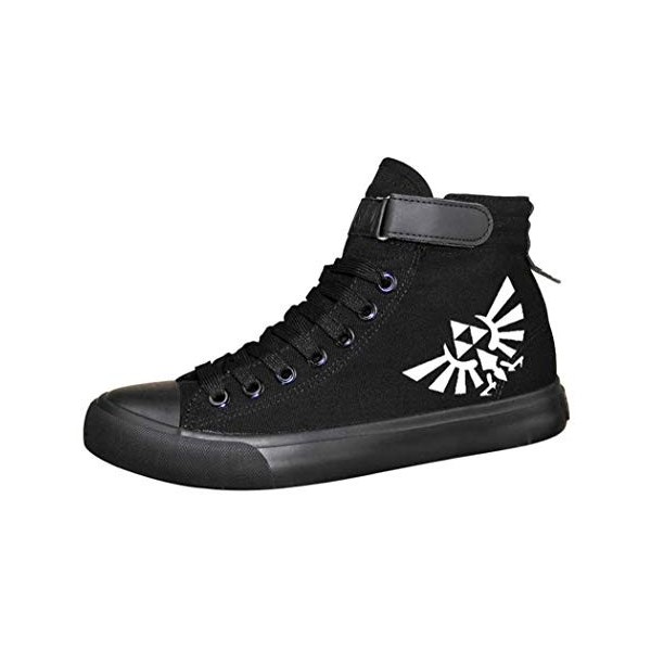 WANHONGYUE One Piece Anime Unisexe Chaussures en Toile à Lacets Baskets de Mode Sneakers Plimsolls 42 EU Noir 7