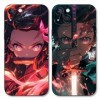 LYUBFDC 2 Pièces Coque pour Apple iPhone 15 6.1, avec Anime Motif Demon Slayer Kamado Nezuko Tanjirou Manga Antichoc TPU Si