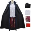 YEAJION Shanks Déguisement Homme Cosplay Capitaine Pirate Shanks Anime Outfit Chemise Pantalon et Cape pour Adulte Dress up H