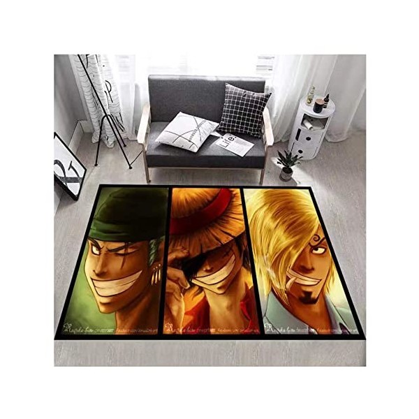 One Piece Luffy Tapis Antidérapant Moderne Minimaliste Chambre Tapis denfants,Peut Être Lavé Ménage Décoration Sauvage Tapis
