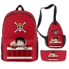 WANHONGYUE One Piece Anime Sacs portés Dos Set de Sac Scolaire Sac à Dos + Sac Poitrine + Trousse / 22