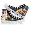 Cosstars One Piece Anime Unisexe Baskets Montantes à Lacets Baskets Hautes Canvas Sneakers Bottines Mode 39 1/3 EU Noir / 9