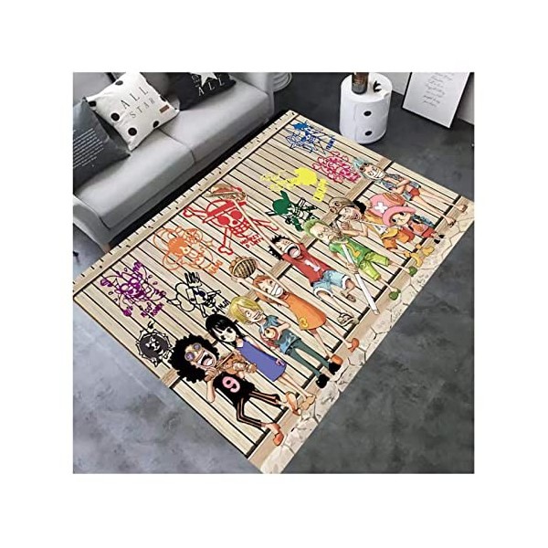 Tapis Anime One Piece 3D Rrectangle Tapis De Antidérapant Tapis De Sol Souple pour Canapé Salon Chambre Moderne Décoration D