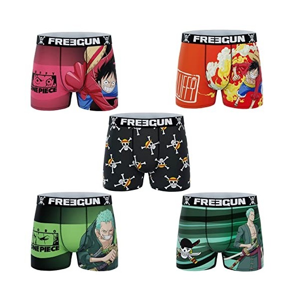 FREEGUN Boxer Homme One Piece S, Pack de 5 OP2