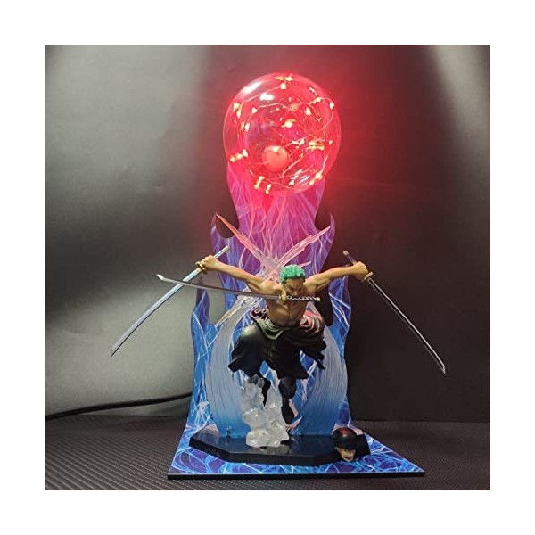 Goitruas Veilleuse décorative Anime One Piece Lampe de table pour chambre denfant Figurine Luffy 3D LED garçons fans danima