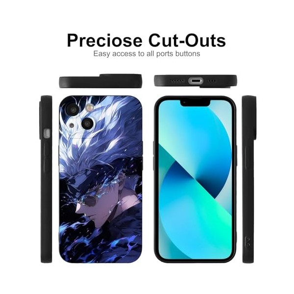 2 Pièces Coque pour Apple iPhone 15 PRO MAX 6.7, avec Anime motif Jujutsu Kaisen Gojo Satoru Itadori Yuji Manga Antichoc TP