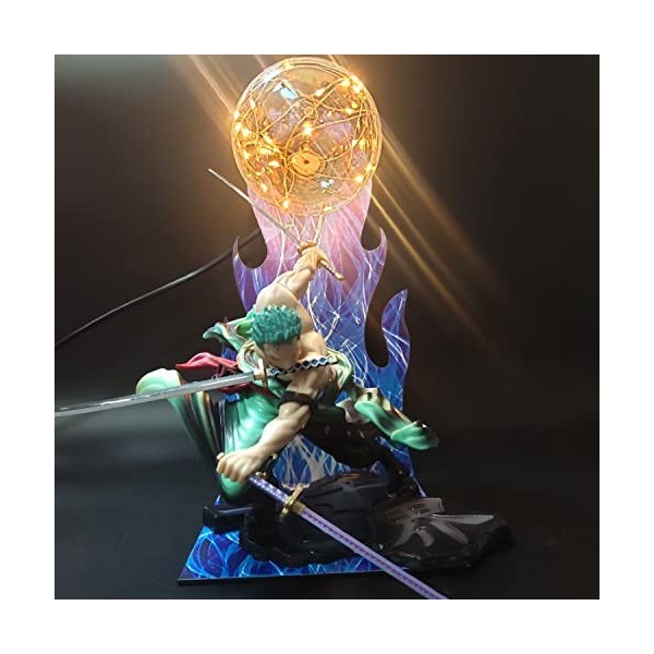 Goitruas Veilleuse décorative Anime One Piece Lampe de table pour chambre denfant Figurine Luffy 3D LED garçons fans danima