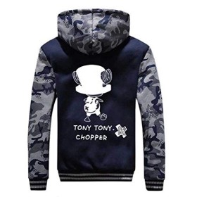 WANHONGYUE Anime One Piece Luffy Hoodie Sweat à Capuche Hommes Cosplay Plus Épais Velours Hiver Sweat-Shirt Veste 4 L