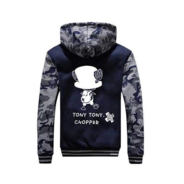 WANHONGYUE Anime One Piece Luffy Hoodie Sweat à Capuche Hommes Cosplay Plus Épais Velours Hiver Sweat-Shirt Veste 4 L