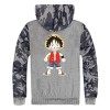 WANHONGYUE Anime One Piece Luffy Hoodie Sweat à Capuche Hommes Cosplay Plus Épais Velours Hiver Sweat-Shirt Veste 4 L