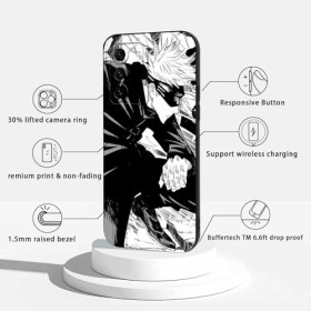 2 Pièces Coque pour Samsung Galaxy S21 FE 5G 6.4, avec Anime motif Jujutsu Kaisen Gojo Satoru Itadori Yuji Manga Antichoc T