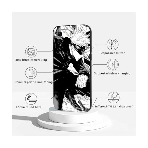 2 Pièces Coque pour Samsung Galaxy S21 FE 5G 6.4, avec Anime motif Jujutsu Kaisen Gojo Satoru Itadori Yuji Manga Antichoc T