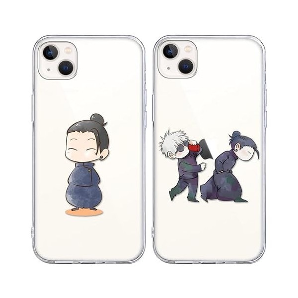 LYUBFDC 2 Pièces Animé Coque pour Apple iPhone 13/iPhone 14 6.1 Pouce, avec Anime Motif Jujutsu Kaisen Getou Suguru Manga Ant