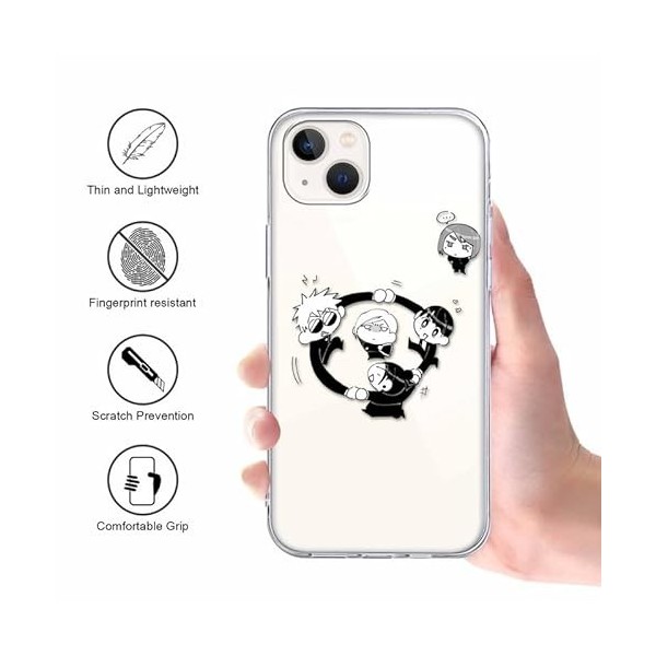 LYUBFDC 2 Pièces Animé Coque pour Apple iPhone 13/iPhone 14 6.1 Pouce, avec Anime Motif Jujutsu Kaisen Getou Suguru Manga Ant