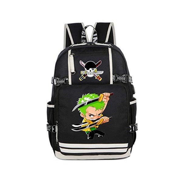 WANHONGYUE One Piece Tony Tony Chopper Anime Sac à Dos Cartable Knapsack Laptop Backpack avec USB Charging Port pour Étudiant