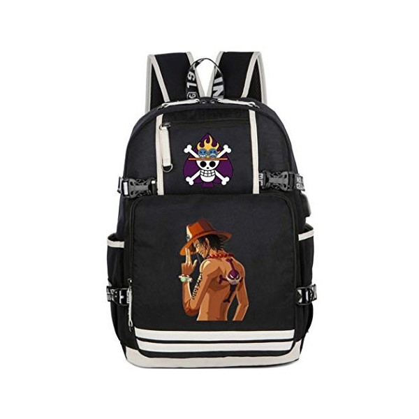 WANHONGYUE One Piece Tony Tony Chopper Anime Sac à Dos Cartable Knapsack Laptop Backpack avec USB Charging Port pour Étudiant