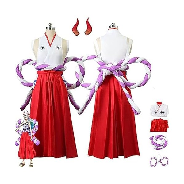 NIKKHO Anime One Piece Cosplay Costume pour filles,Game Character Yamato Fancy Dress Uniform with accessories,Anime Themed Ha