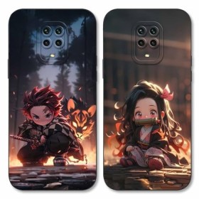 2 Pièces Coque pour Xiaomi Redmi Note 9 Pro/Note 9S 4G 6.67, avec Anime motif Demon Slayer Kamado Nezuko Tanjirou Manga An