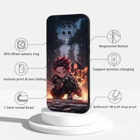 2 Pièces Coque pour Xiaomi Redmi Note 9 Pro/Note 9S 4G 6.67, avec Anime motif Demon Slayer Kamado Nezuko Tanjirou Manga An