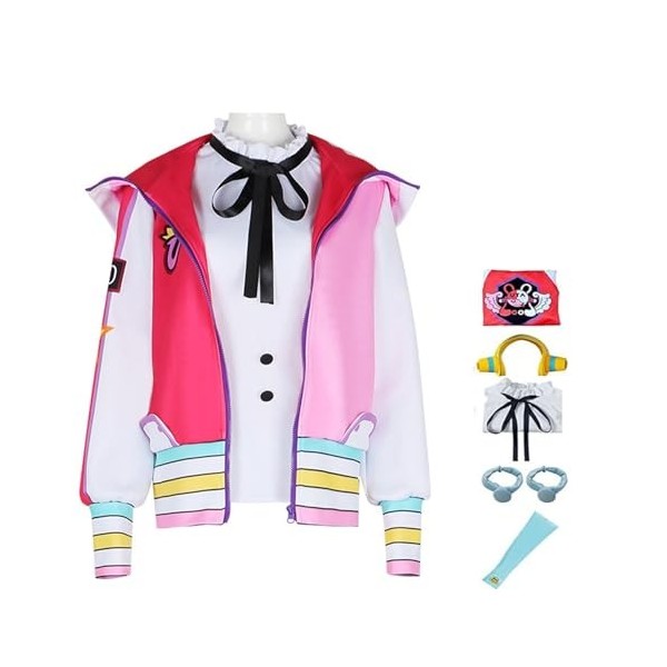 NIKKHO Anime One Piece Film Cosplay Set,Uniforme Cosplay Uta rouge,Costume de carnaval dHalloween,Habillage pour les femmes 