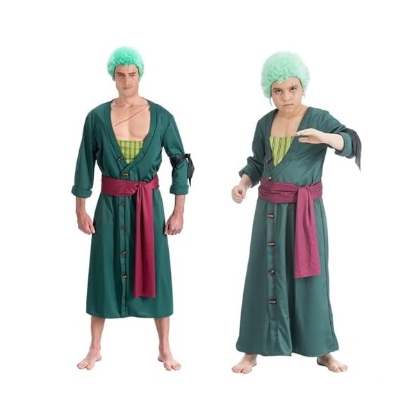 Costume Zoro taille au choix dès 7 ans enfant ou adulte REF/C4614 Déguisement fête anniversaire, carnaval, nouvel an, Manga,