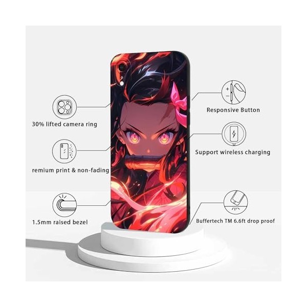 LYUBFDC 2 Pièces Coque pour Apple iPhone XR 6.1, avec Anime Motif Demon Slayer Kamado Nezuko Tanjirou Manga Antichoc TPU Si