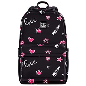 FunlyKid Sac à dos scolaire pour filles adolescentes - Cartable ultra léger pour lécole et la randonnée, sac à dos imperméab