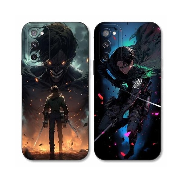 2 Pièces Coque pour Samsung Galaxy S20 FE 5G/S20 Lite/S20 Fan Edition 6.5, avec Anime motif Attack on Titan Manga Antichoc 