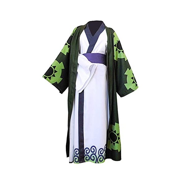 Roronoa Zoro Cosplay Costume une pièce Anime Wano Country Deluxe Cape Kimono Halloween