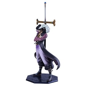 WANSHI One Piece Dracule Mihawk Figure, 28cm Mihawk PVC Anime Statue Debout Modèle Auto Bureau Jouet Décoratif pour Les Fans 
