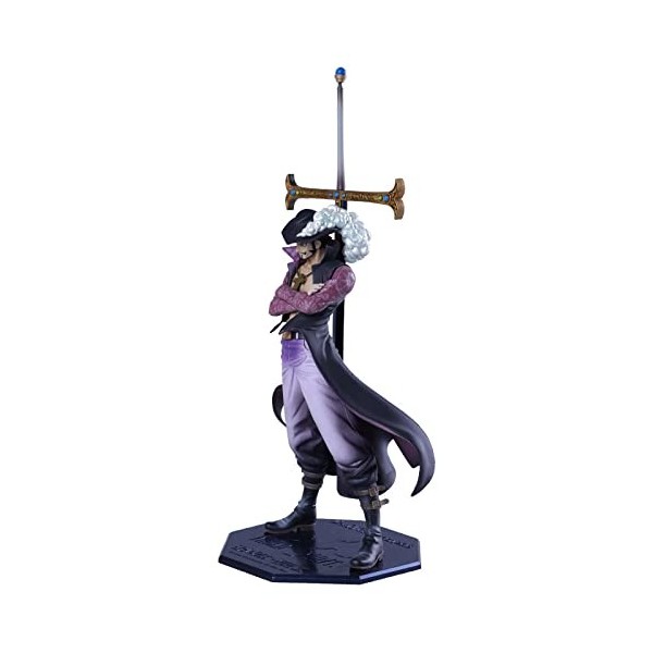 WANSHI One Piece Dracule Mihawk Figure, 28cm Mihawk PVC Anime Statue Debout Modèle Auto Bureau Jouet Décoratif pour Les Fans 