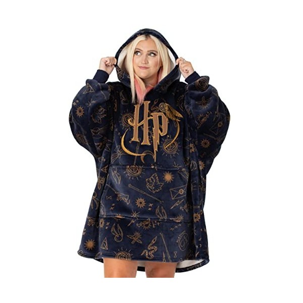 Harry Potter Vuddie Couverture surdimensionnée Sweat à Capuche Femme Polaire Taille Unique