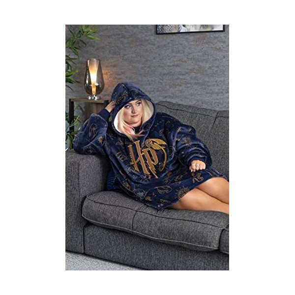 Harry Potter Vuddie Couverture surdimensionnée Sweat à Capuche Femme Polaire Taille Unique
