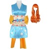 Foanja Nami Déguisement Femmes Cosplay Nami Anime Sexy Kimono Robe et Perruques pour Adulte Dress up Halloween Carnaval Anniv