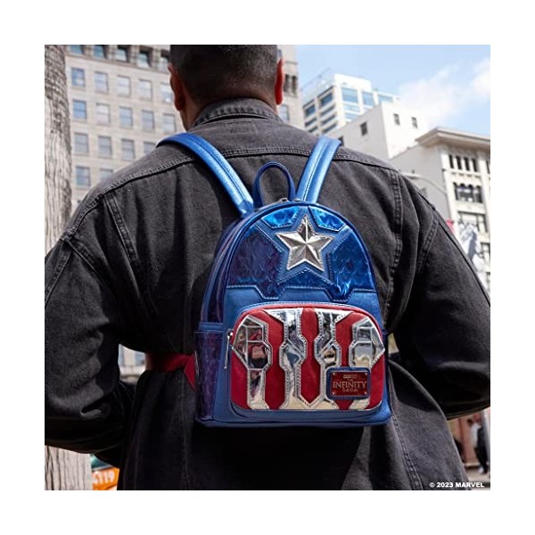 Loungefly: Marvel Shine Captain America Cosplay Mini Backpack - Confidential