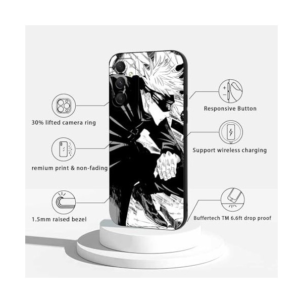 2 Pièces Coque pour Samsung Galaxy A34 5G 6.5, avec Anime motif Jujutsu Kaisen Gojo Satoru Itadori Yuji Manga Antichoc TPU 