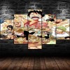 GUANGFAN Impression Sur Toile Intissee 5 Parties - One Piece Monkey D.Luffy Tableau Tableaux Decoration Murale Photo Image Ar