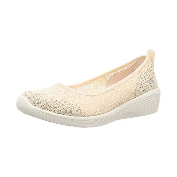 Skechers Arya - Airy Days Ballerines Bout Fermé Femme Beige Natural Crochet/off White Trim Nat 38 EU