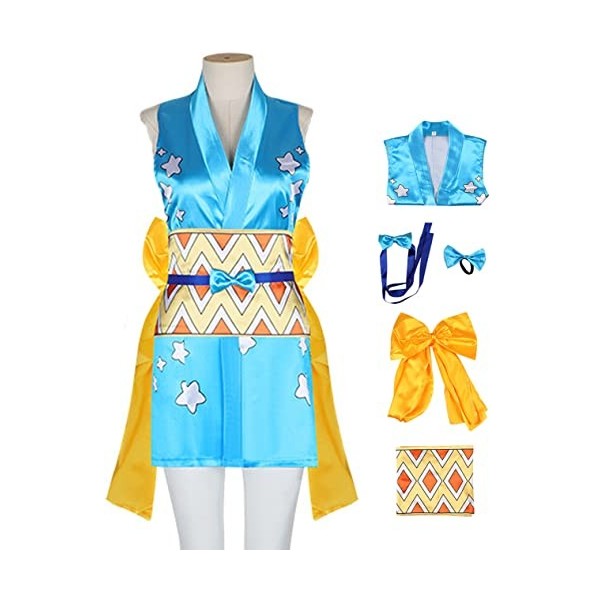 Foanja Nami Déguisement Femmes Cosplay Nami Anime Sexy Kimono Robe et Perruques pour Adulte Dress up Halloween Carnaval Anniv