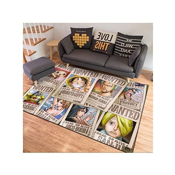One Piece Luffy Tapis Antidérapant Moderne Minimaliste Chambre Tapis denfants,Peut Être Lavé Ménage Décoration Sauvage Tapis